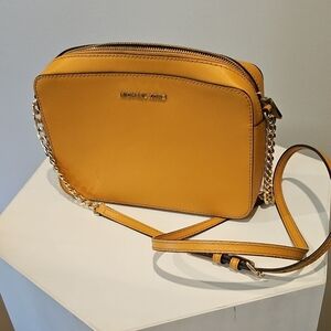 Michael Kors Yellow Leather Crossbody Chain Camera Bag
